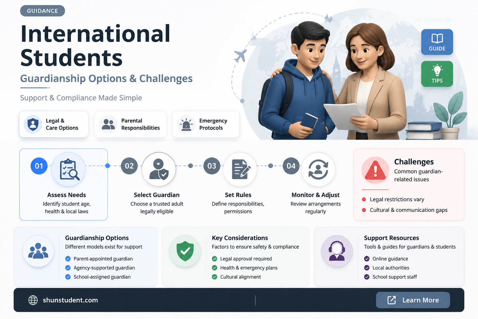 can an international student be a guardian