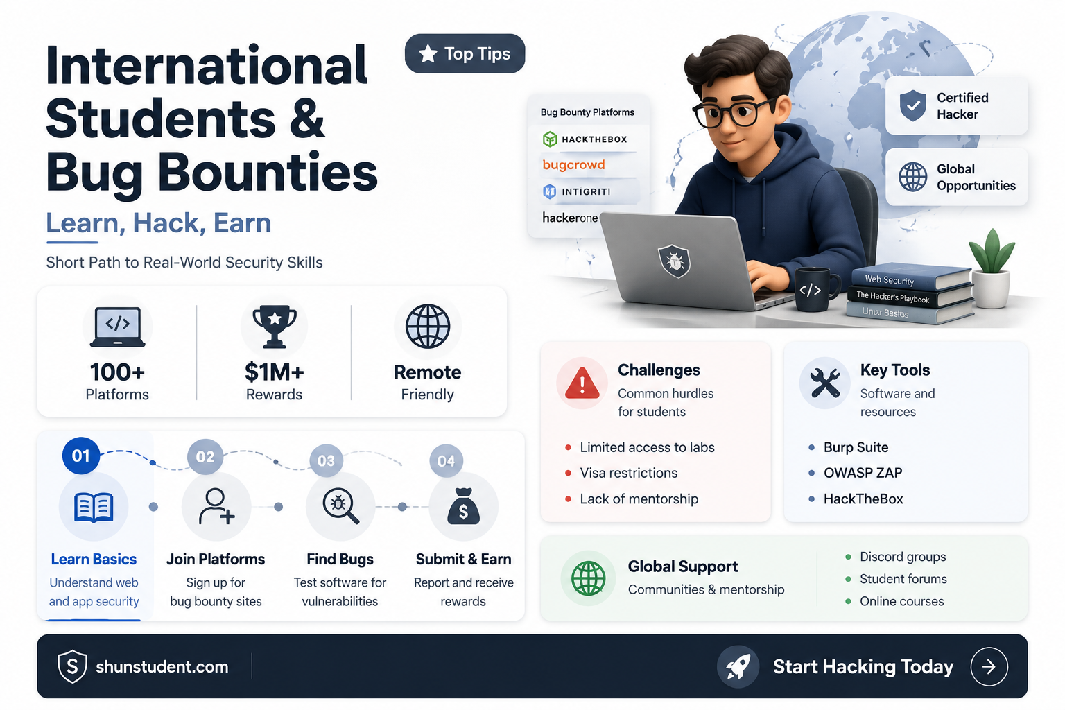can an international student do bug bounty