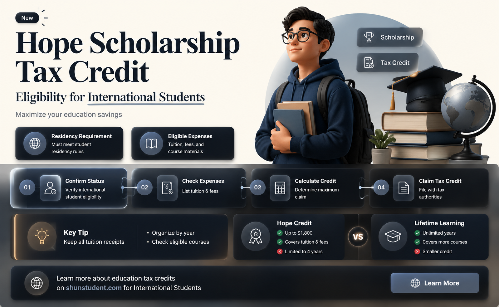 can an international student get hope scholarship tax credit