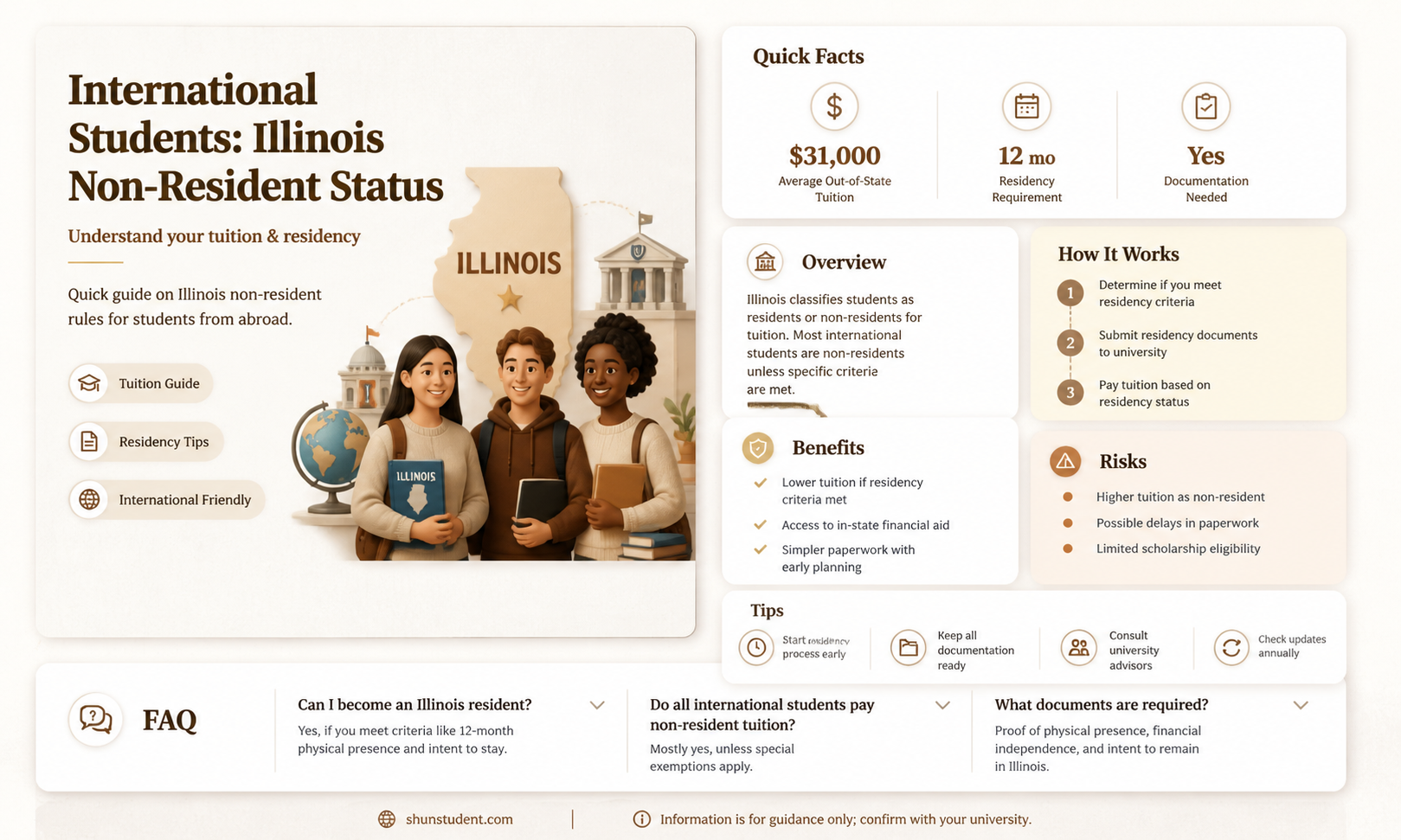 are international students non residnets in illinois