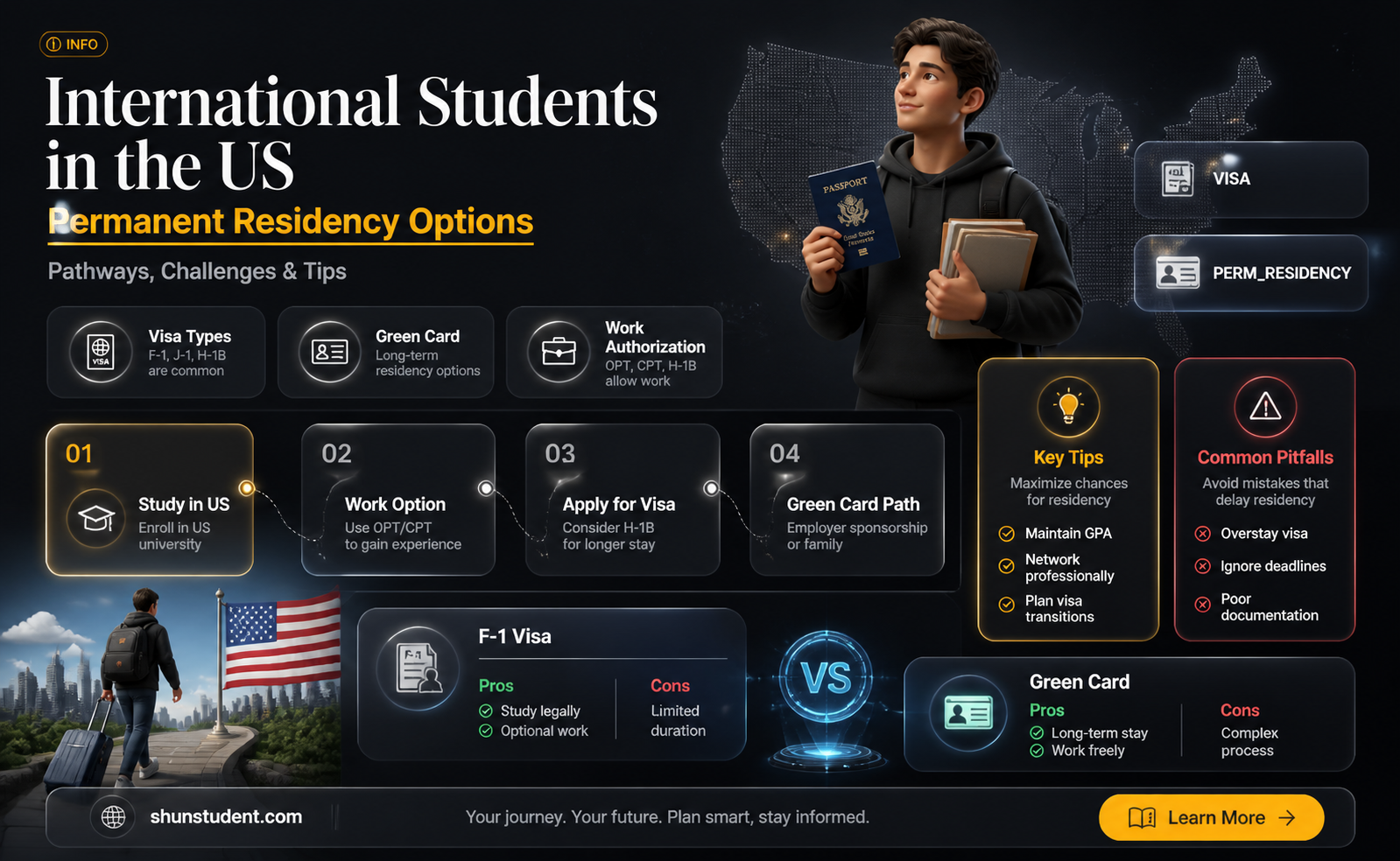 are international students in the us perminent residents