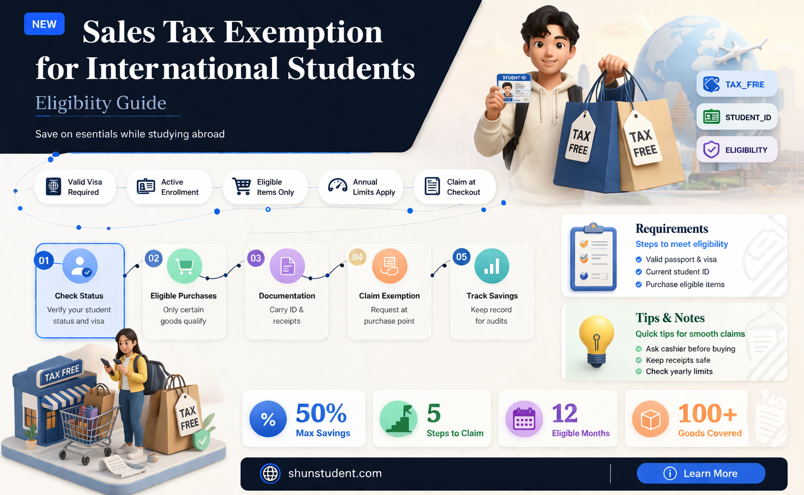 are international students exempt from sales taxes