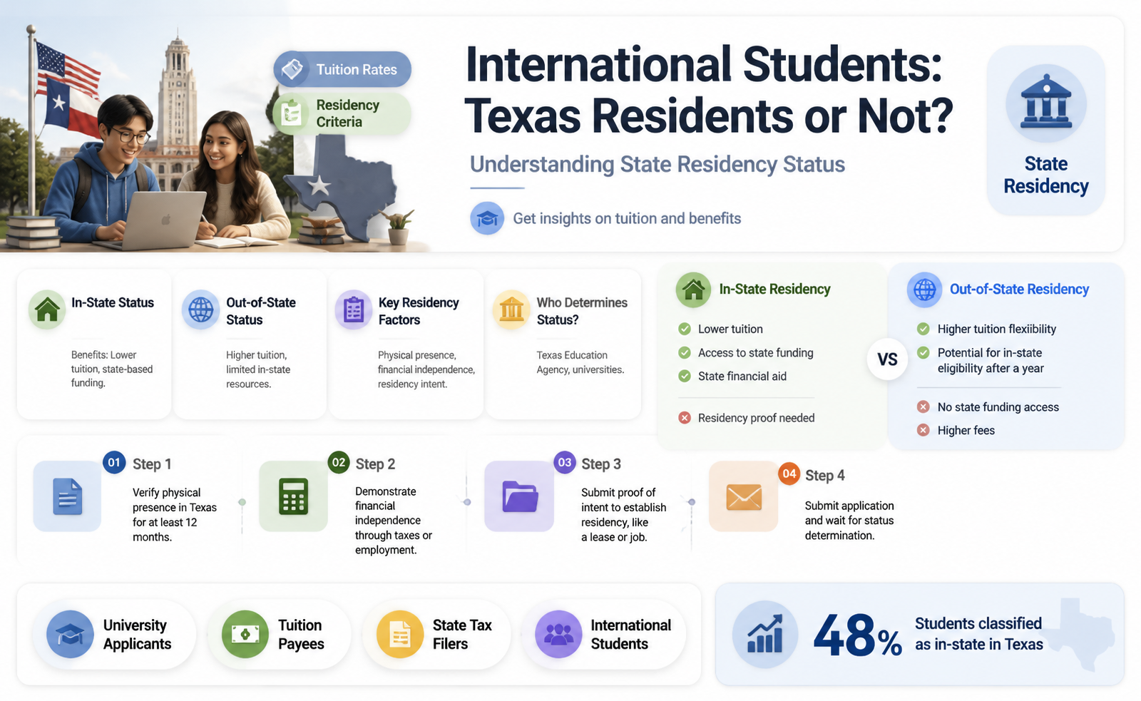 are international students texas residents