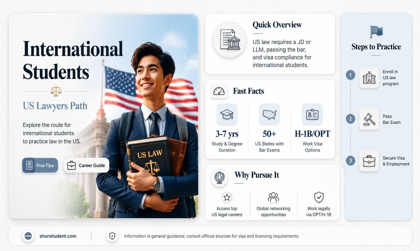 can an international student become a lawyer in the us