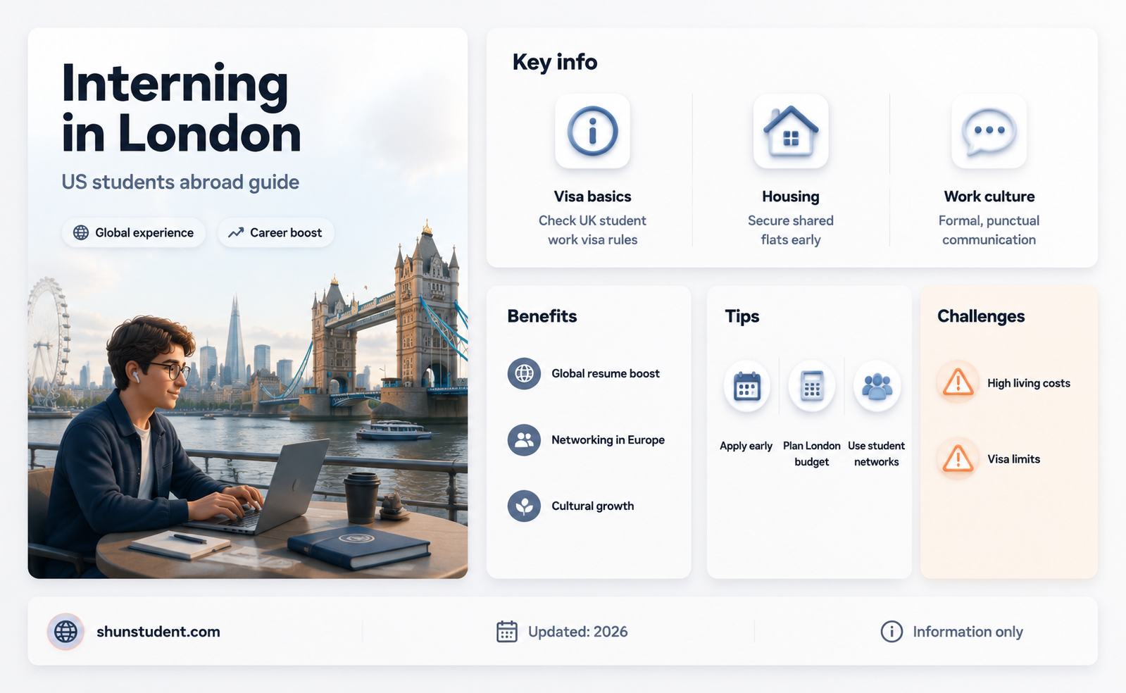 can a us student intern in london