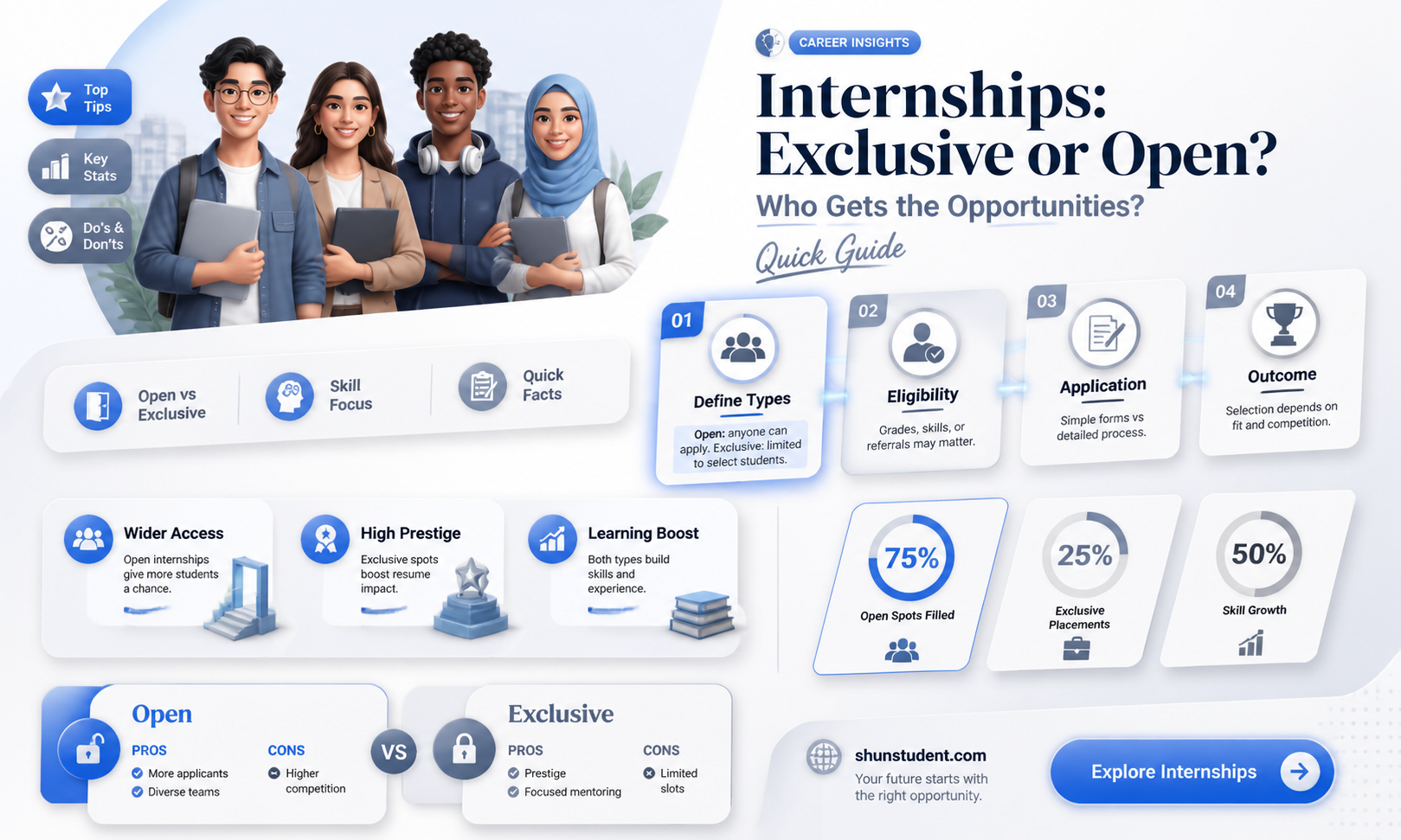 are internships at univiersities only for students of those universities