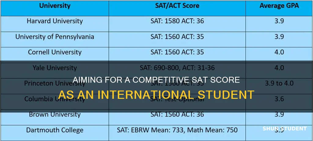 is 1300 a good sat score for international students