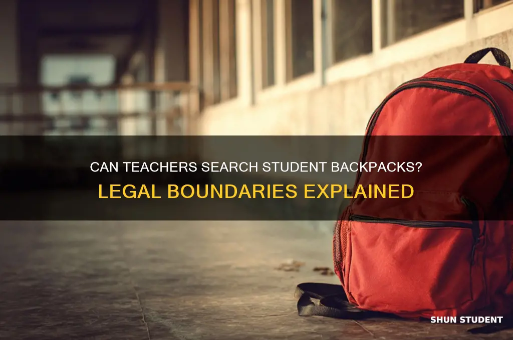 is a teacher allowed to search a student