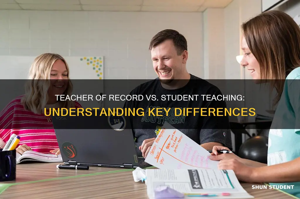 is a teacher of record the same as student etaching