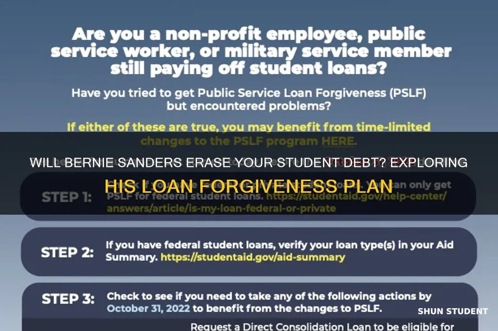 is bernie sanders going to pay off my student loan
