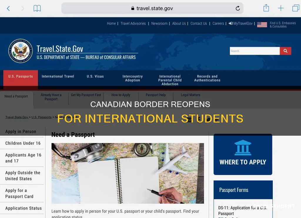 is canadian border open for international students