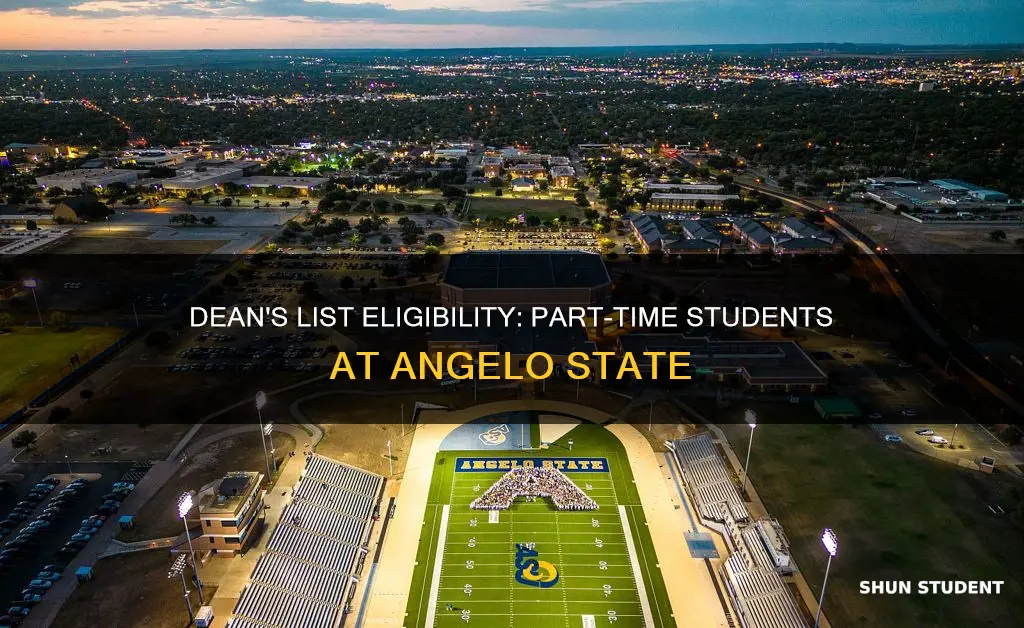 is deans list for part time students angelo state university