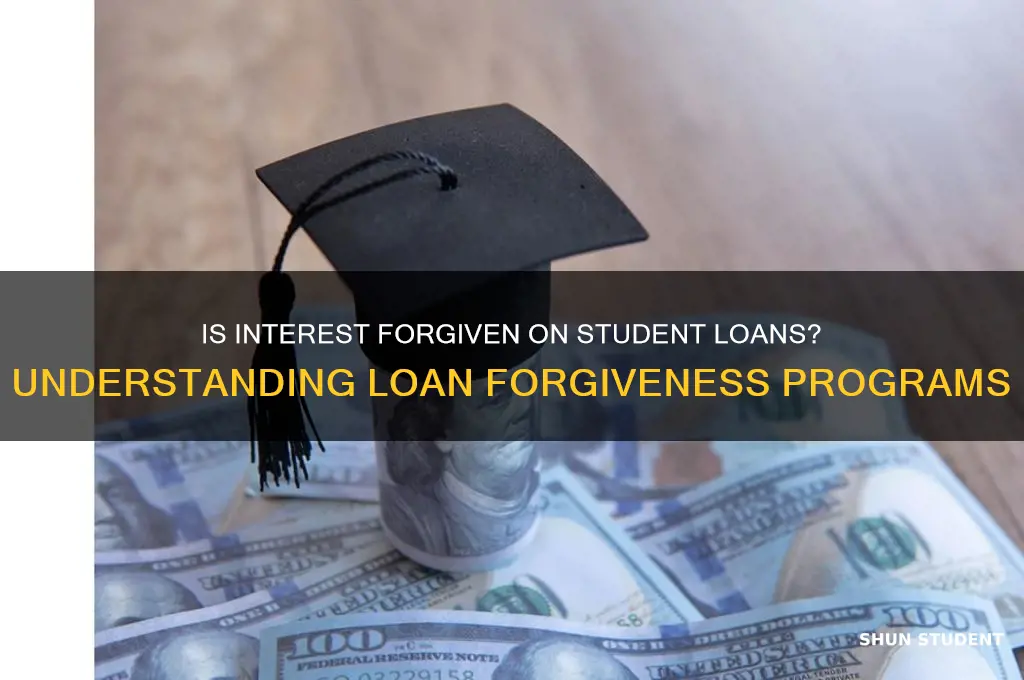 is interest forgiven on student loans