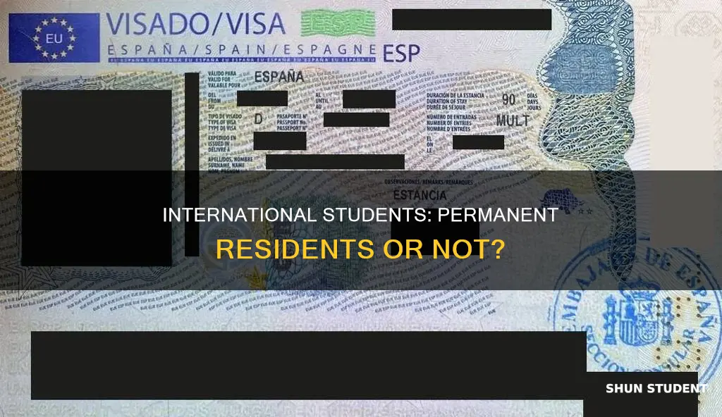 is international student a permanent resident