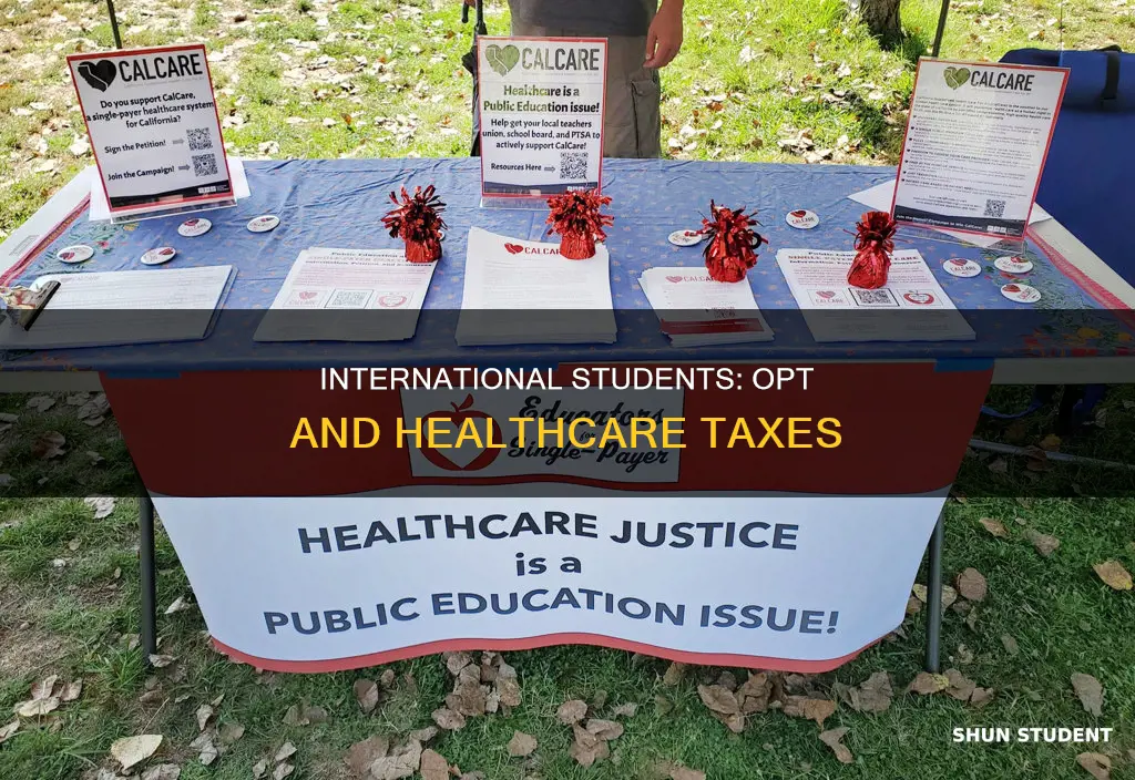 is international student on opt subject to health care taxes
