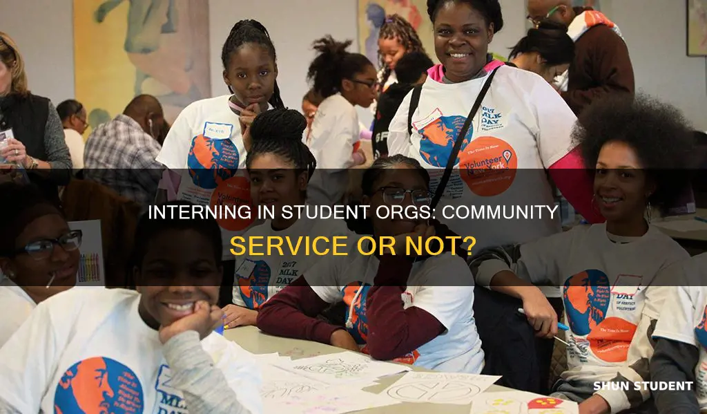 is interning in student orgs considered community service