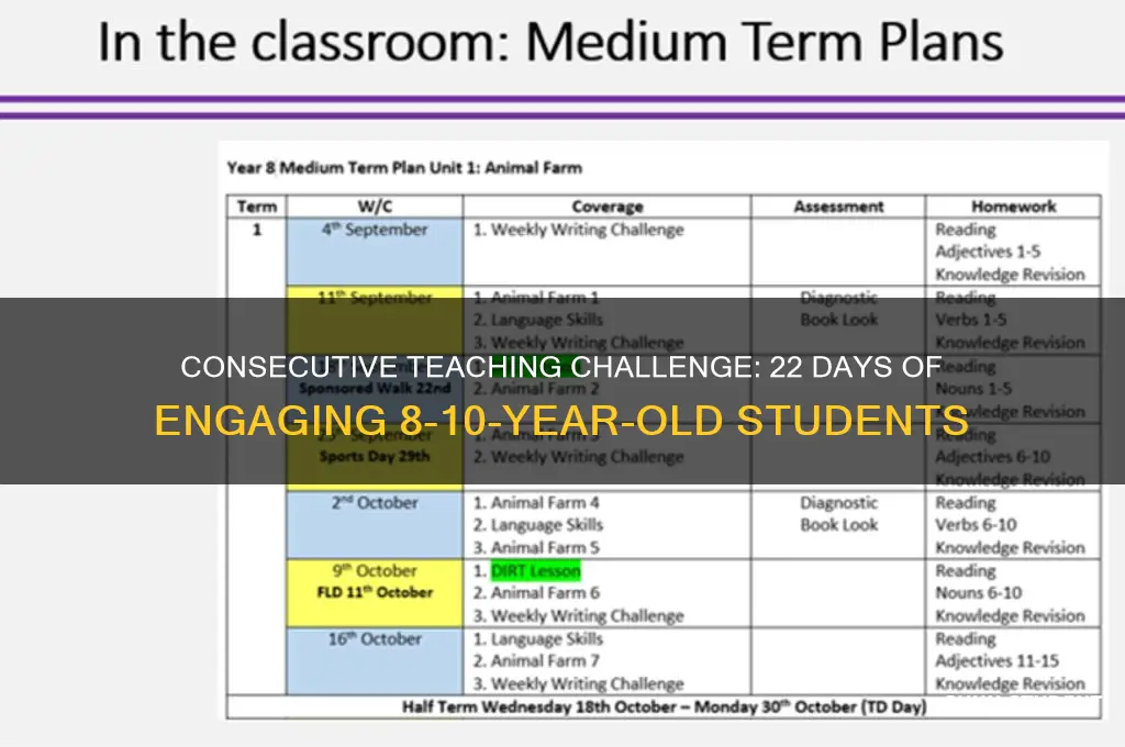 is it 22 days of consecutive teaching students