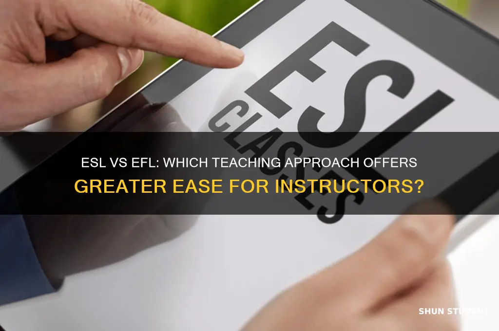 is it easier to teach esl or efl students
