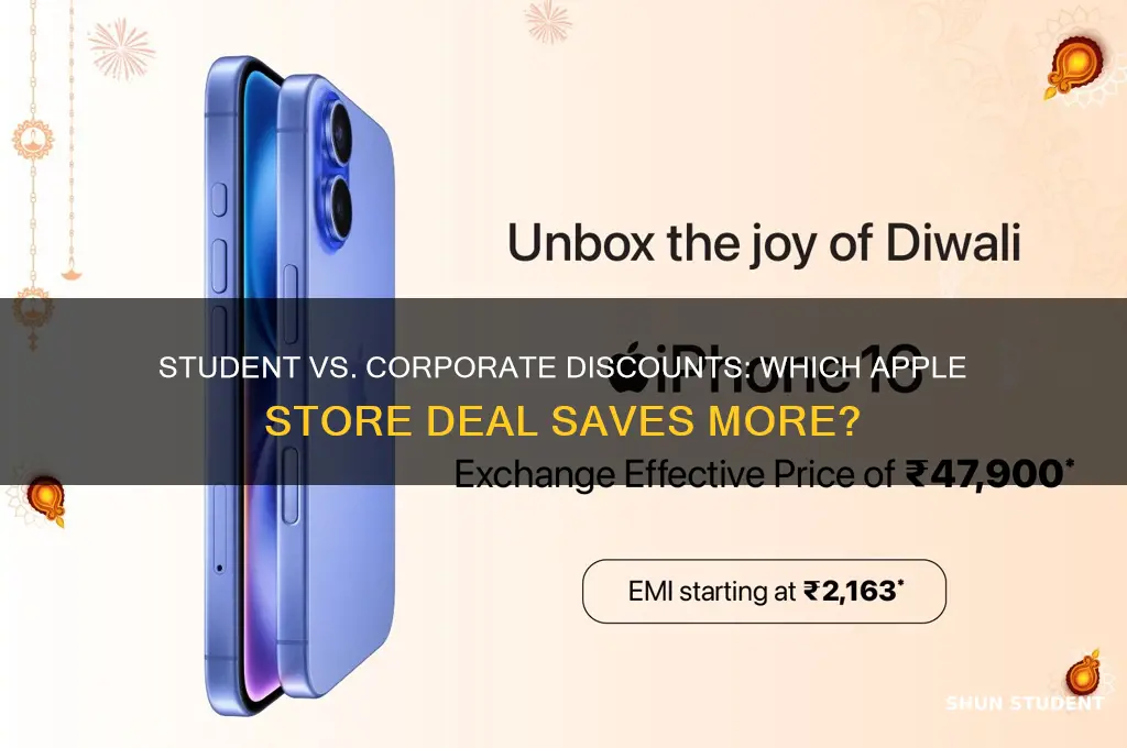 is student discount at apple store more than corporate discount