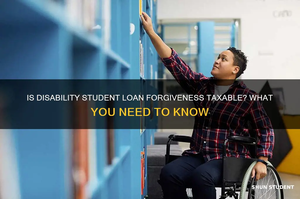 is student loan forgiveness due to disability taxable