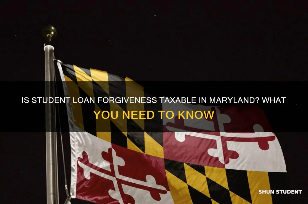 is student loan forgiveness taxable in maryland