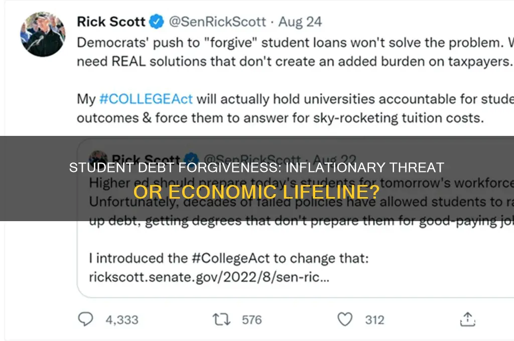 is the student debt forgiveness inflatoniary or not