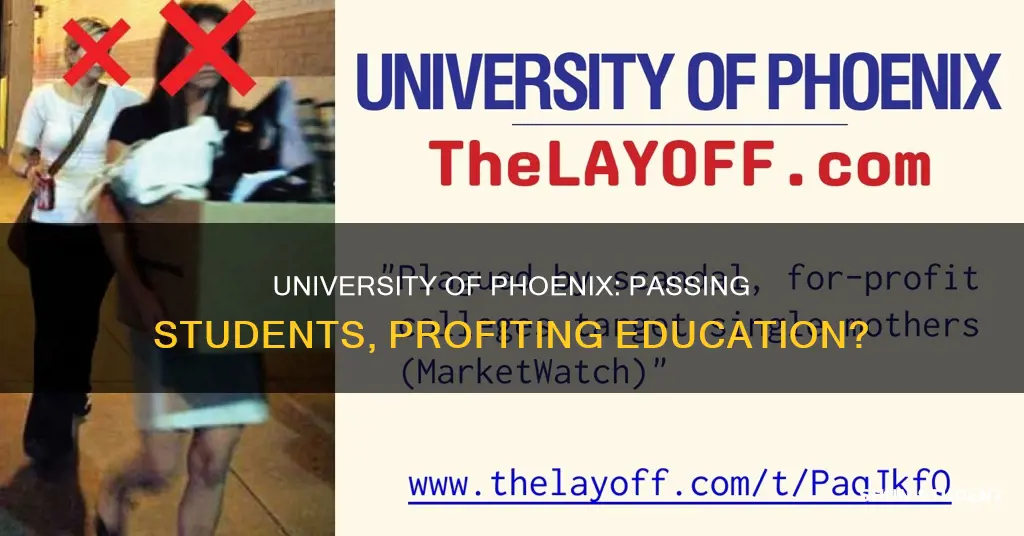 is the university of phoenix passing students for profit