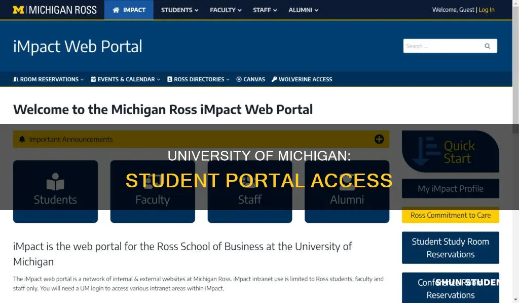 is there a student portal for university of michigan