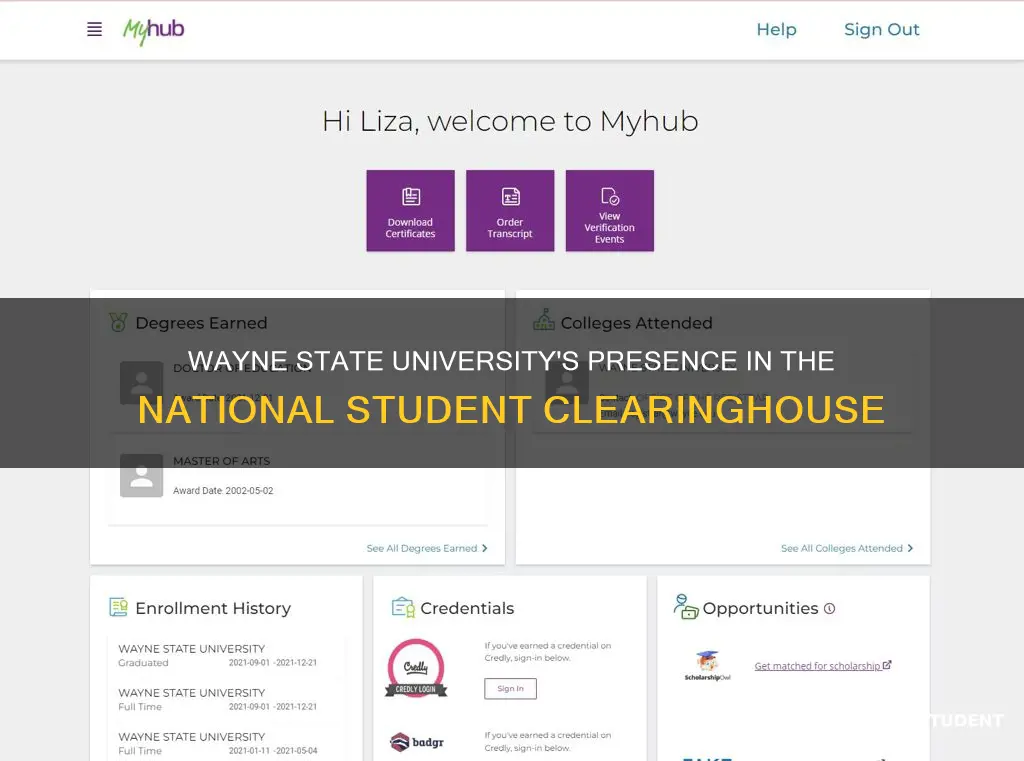 is wayne state university listed on national student clearing house