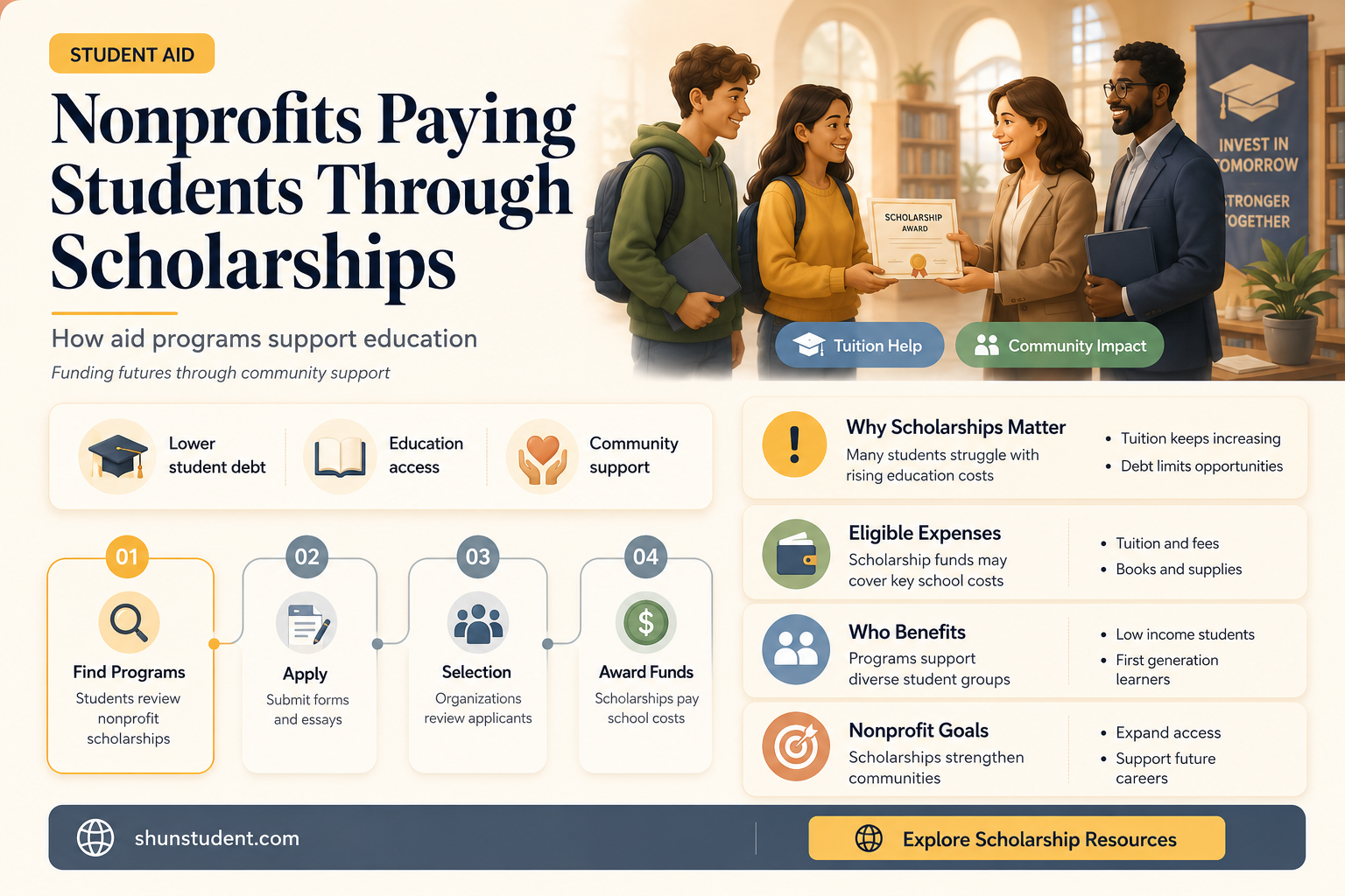 can a nonprofit pay a scholarship to a student