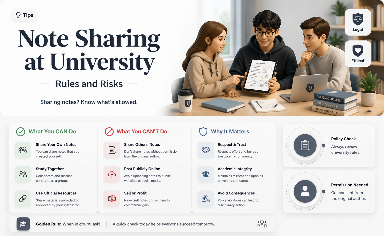 are you allowed to share notes with other students university