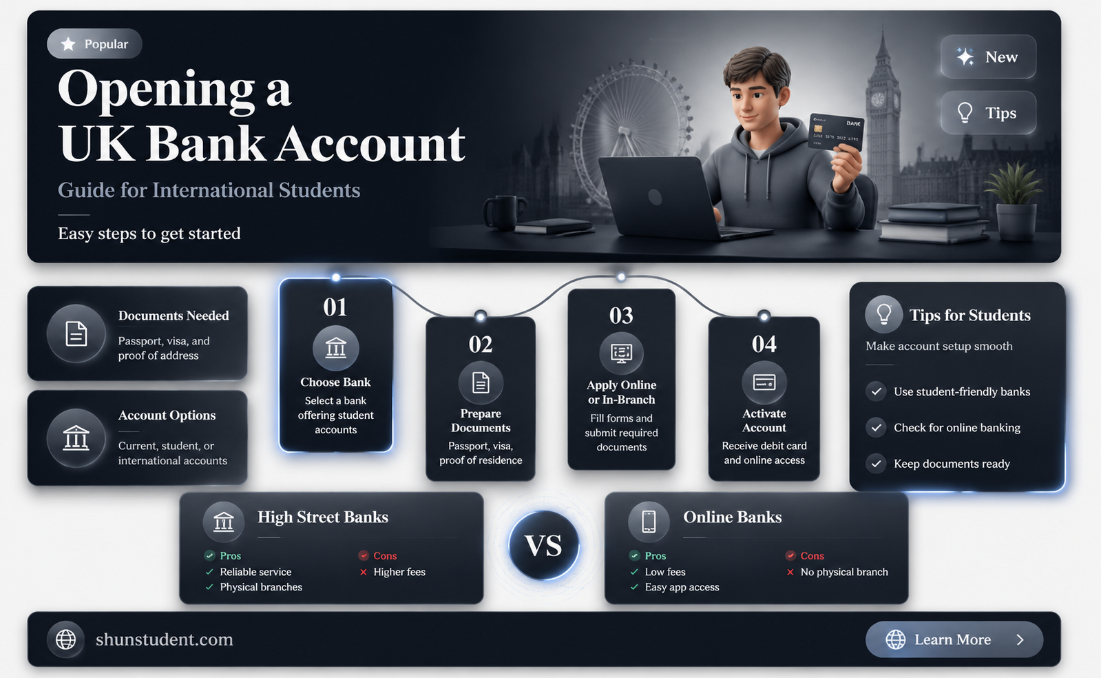 can an international student open a bank account in uk