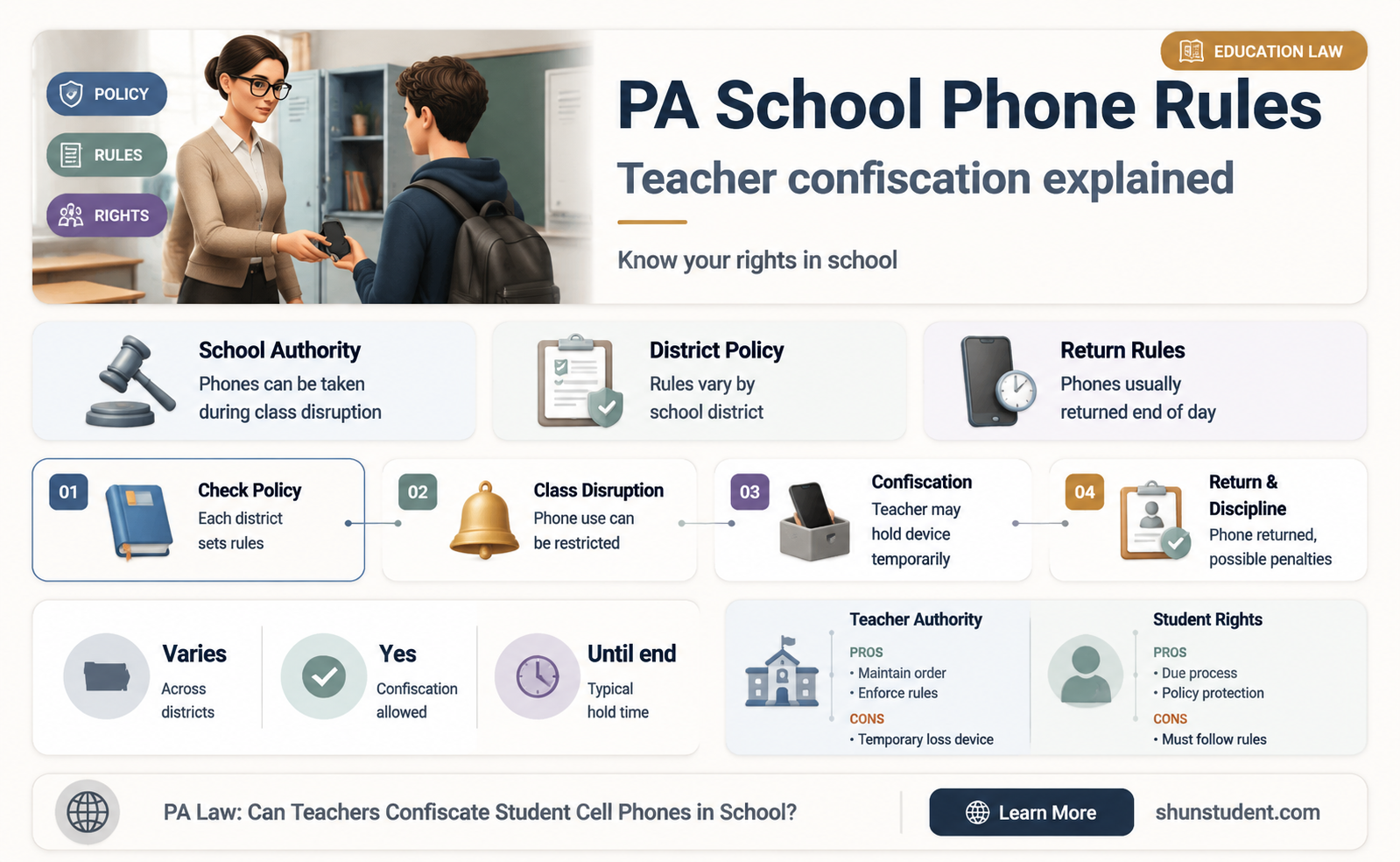 can a teacher take a student cell phone pa law
