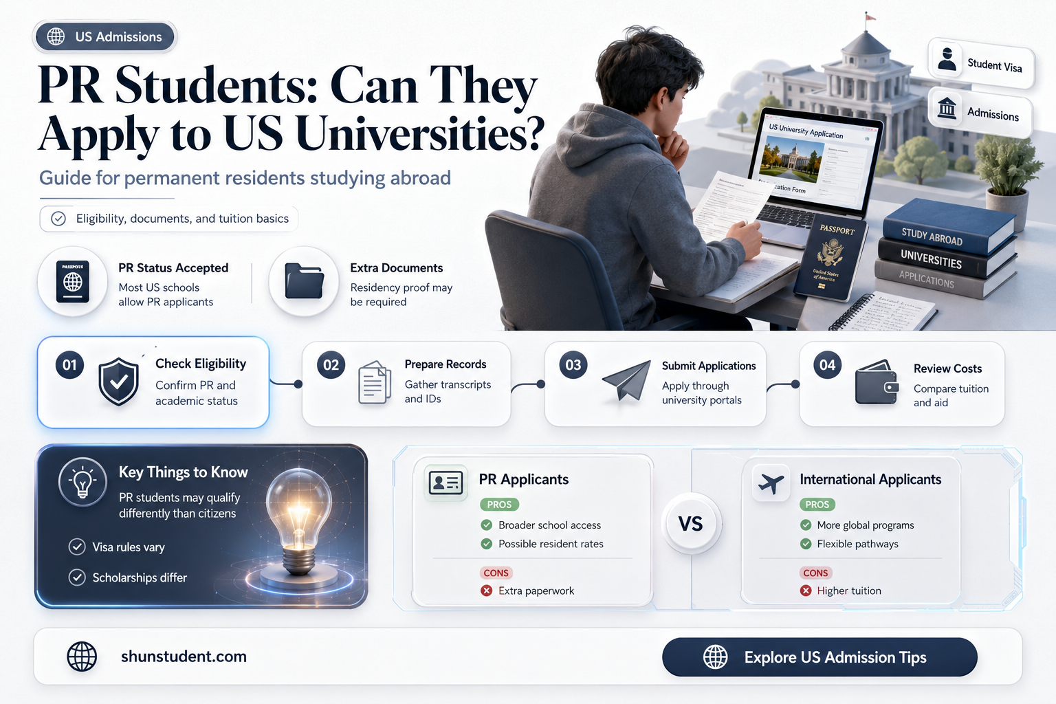 can a student with canada pr apply for us universities