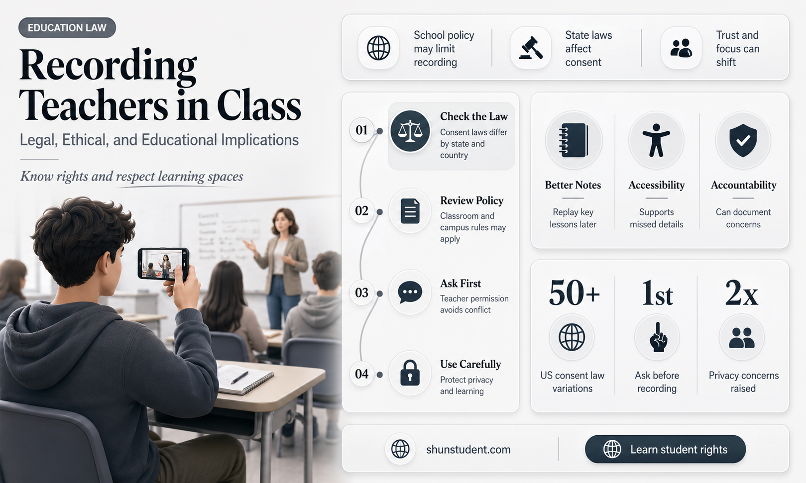 can a student record a teacher in the classroom