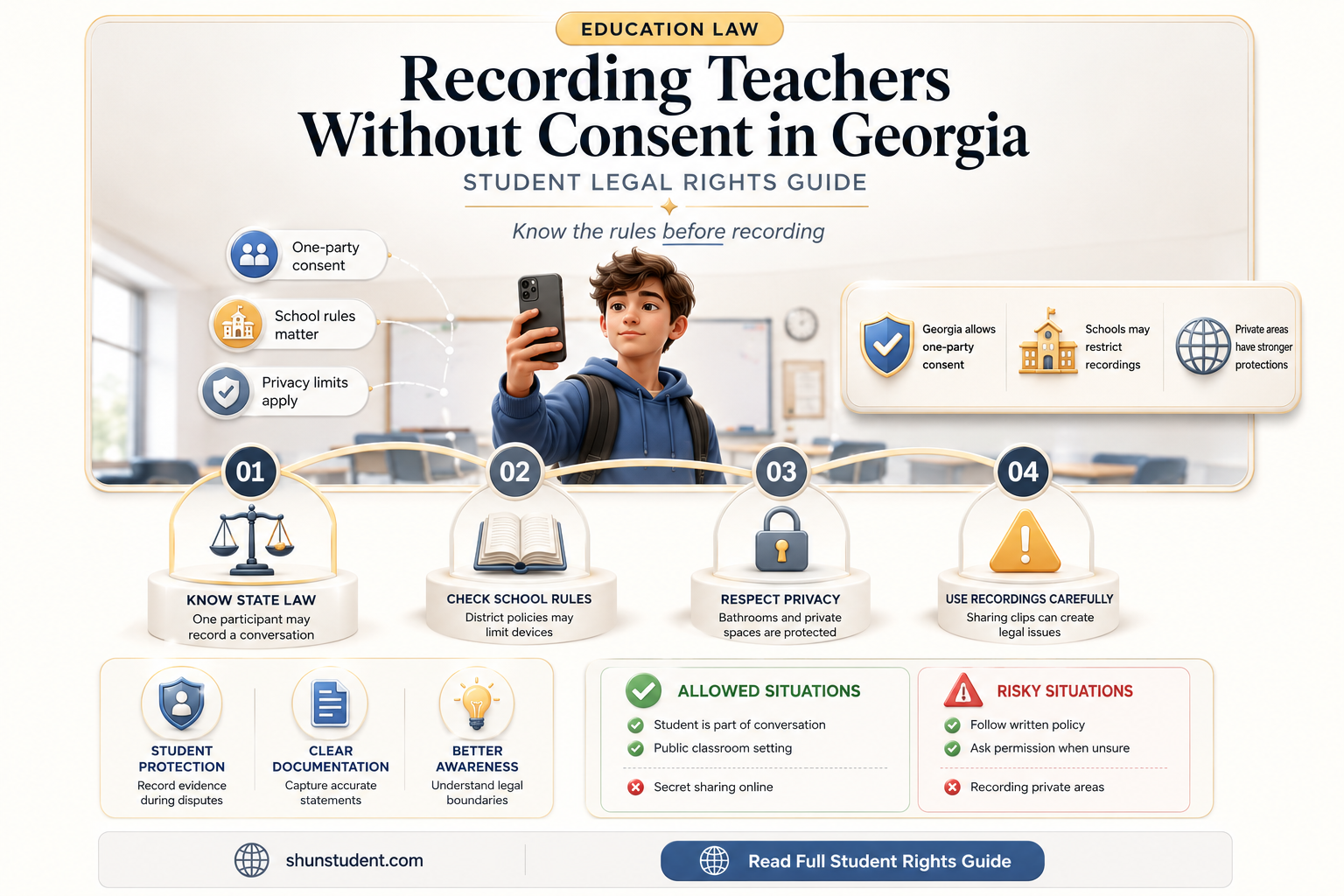 can a student record a teacher without permission in georgia