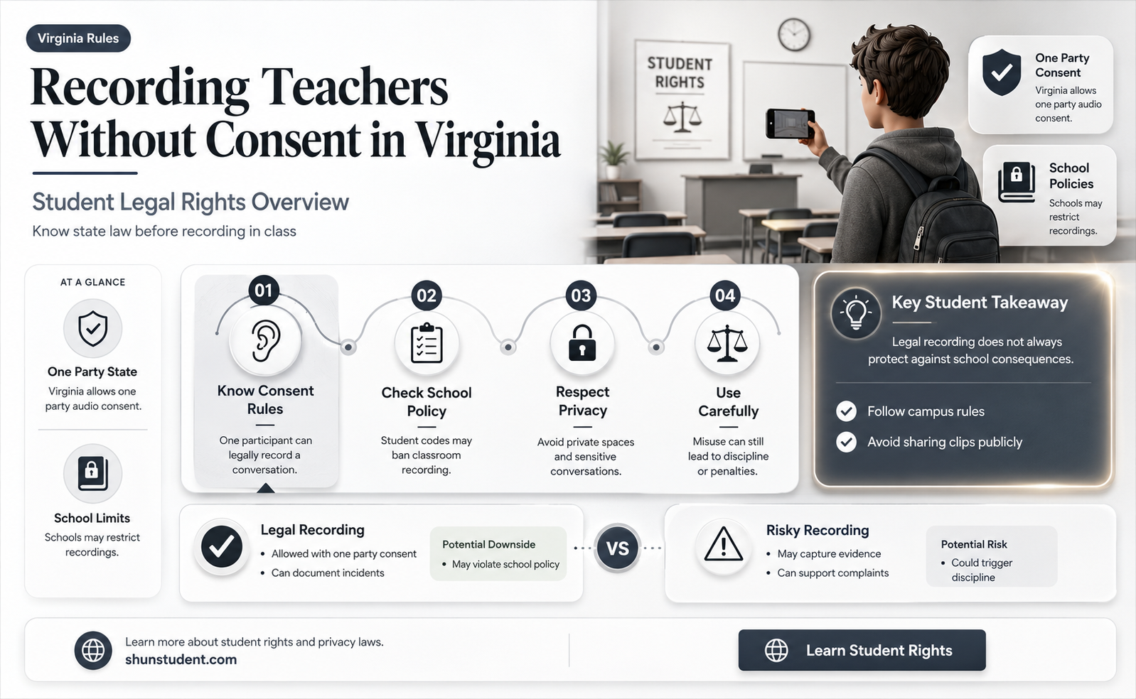 can a student record a teacher without permission in virginia