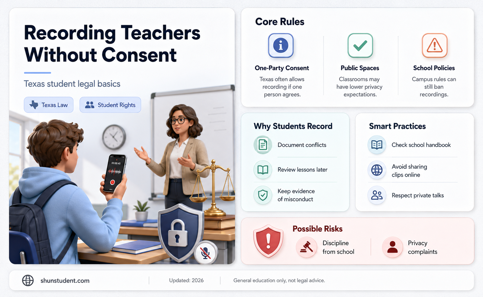 can a student record a teacher without permission in texas