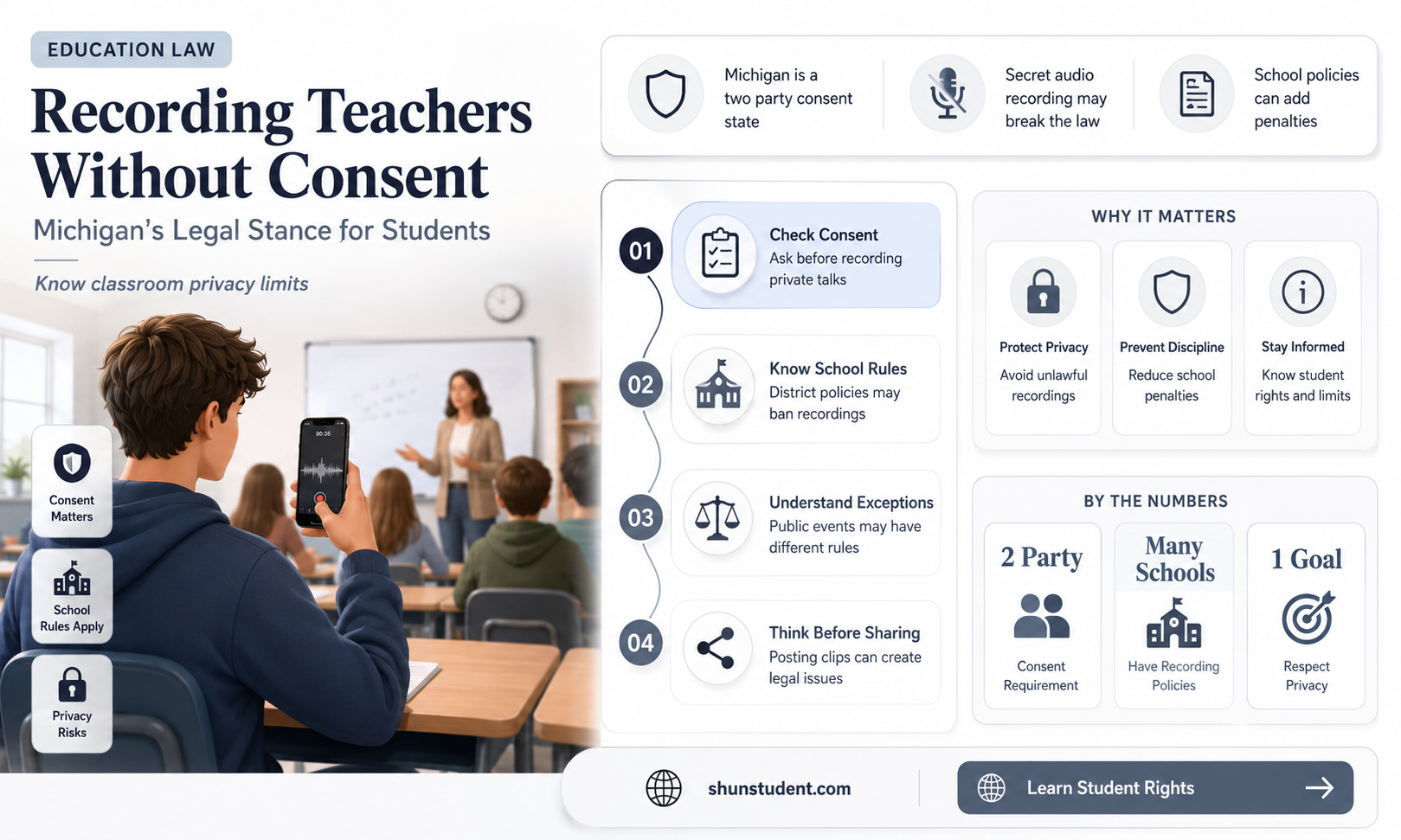 can a student record a teacher without permission in michigan