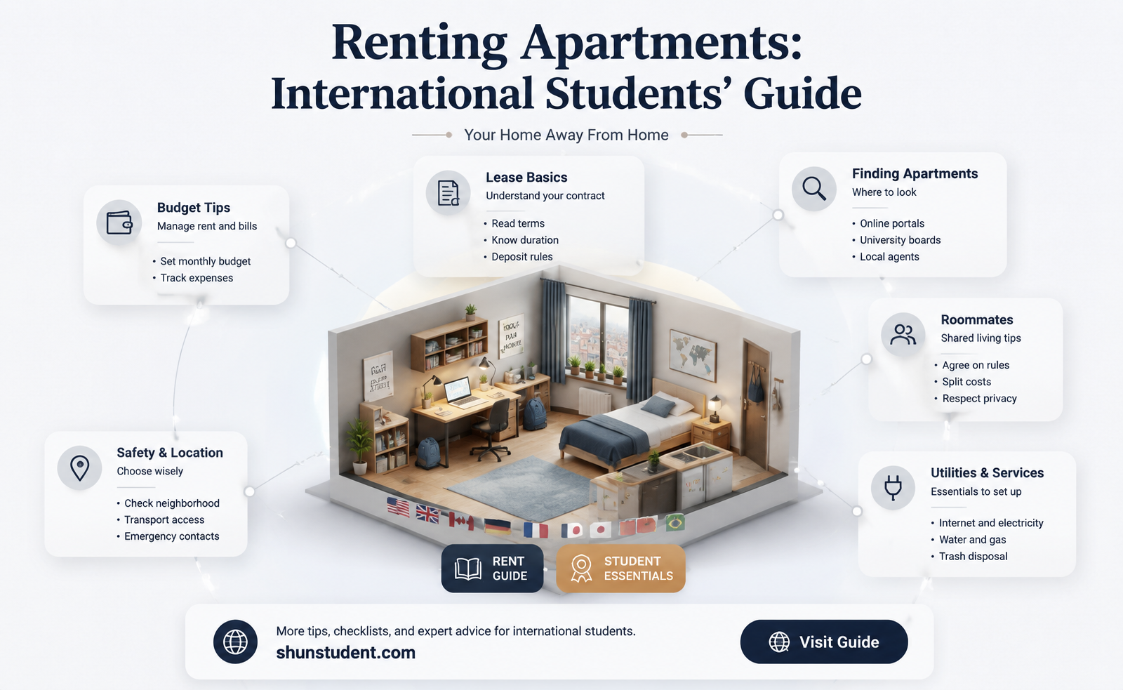 can an international student rent an apartment