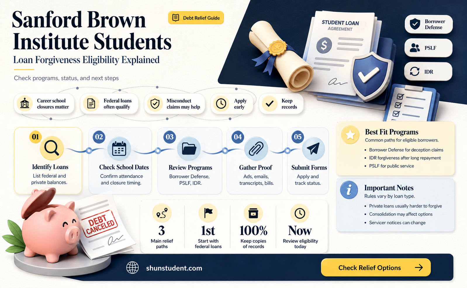 are former sanford brown institute students eligible for loan forgiveness