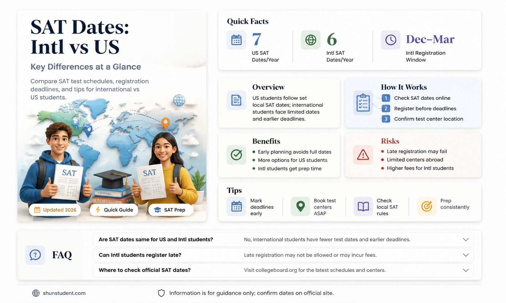 are international students sat dates different form the us