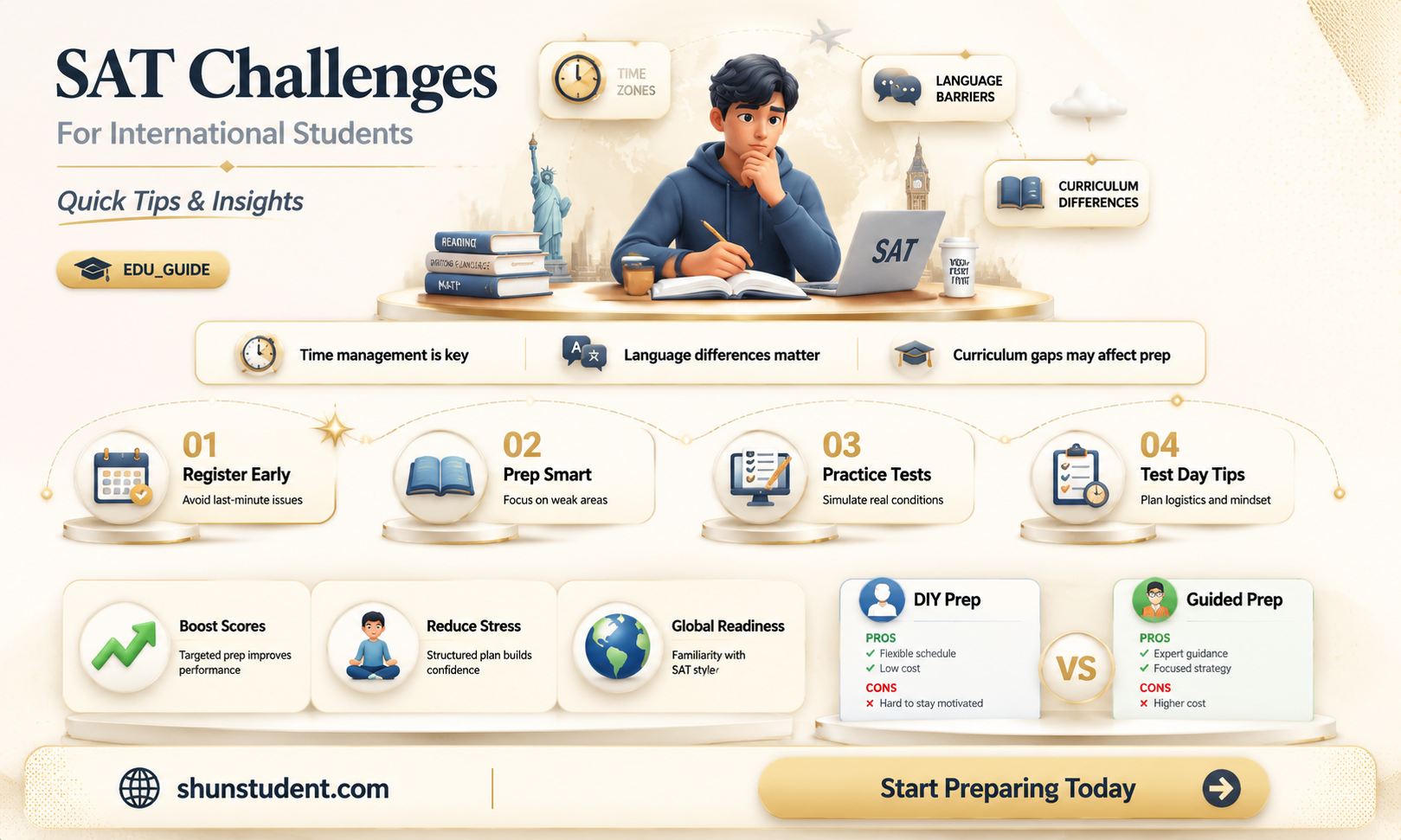 are the tests different for international students for sat