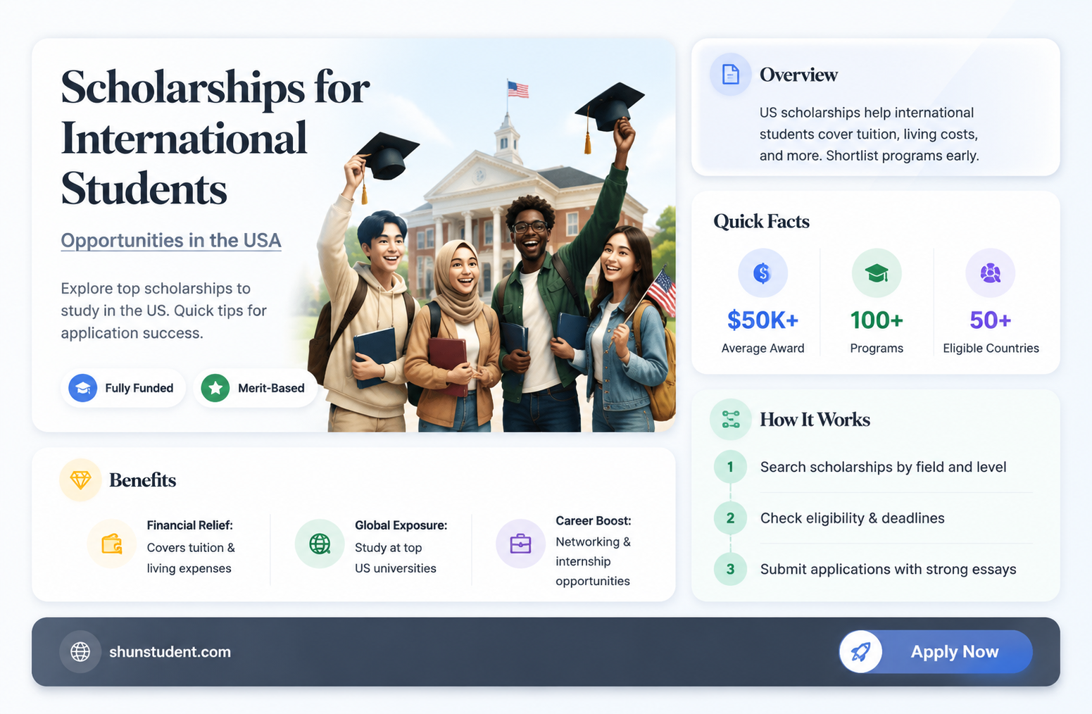 are there any scholarships for international students in usa