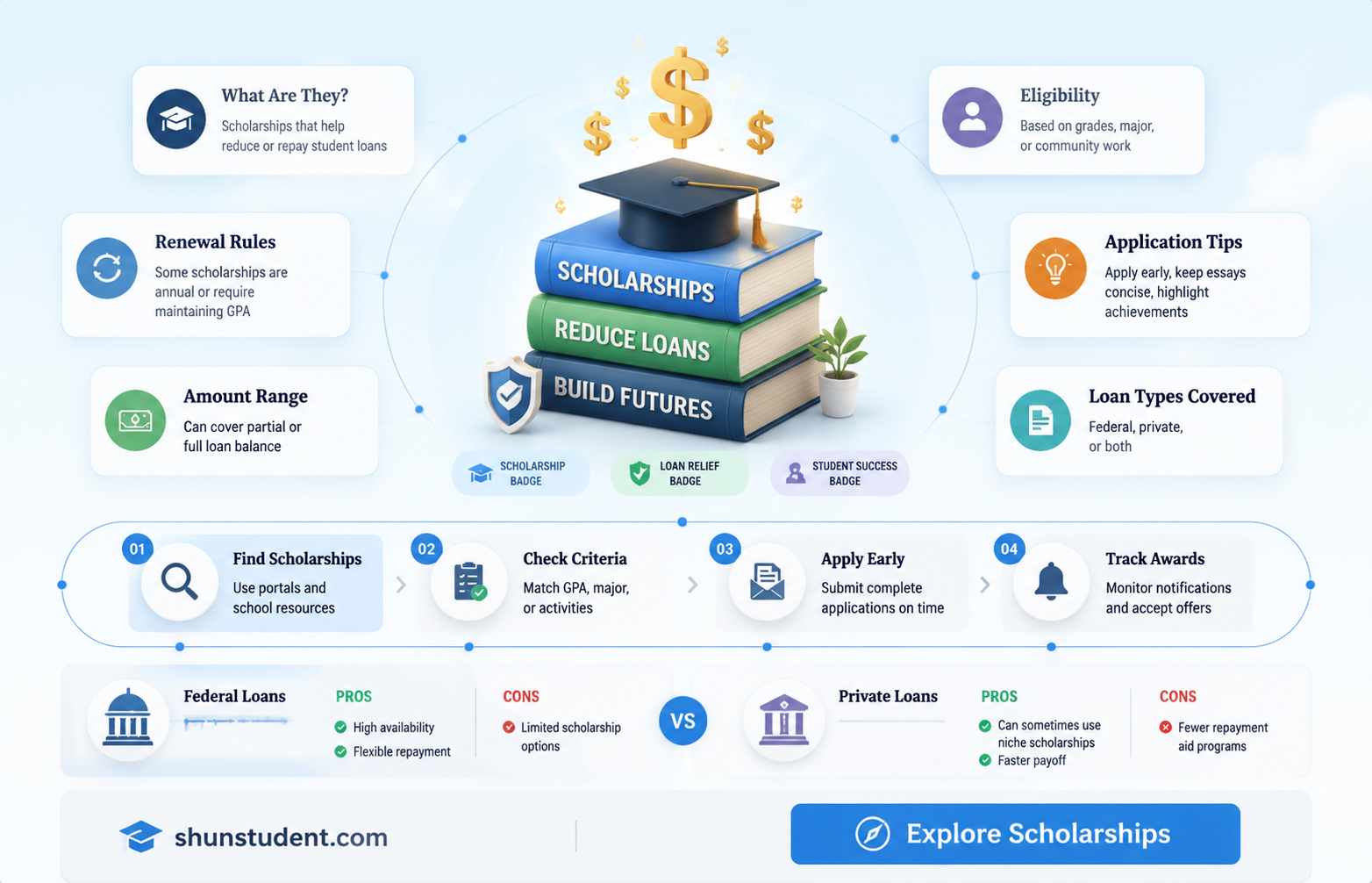 are there scholarships for paying off existing student loans