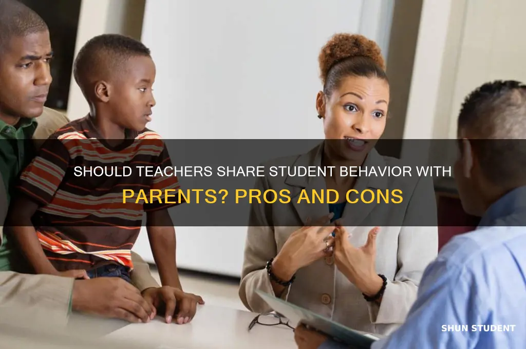 should teacher share students behavior to parents