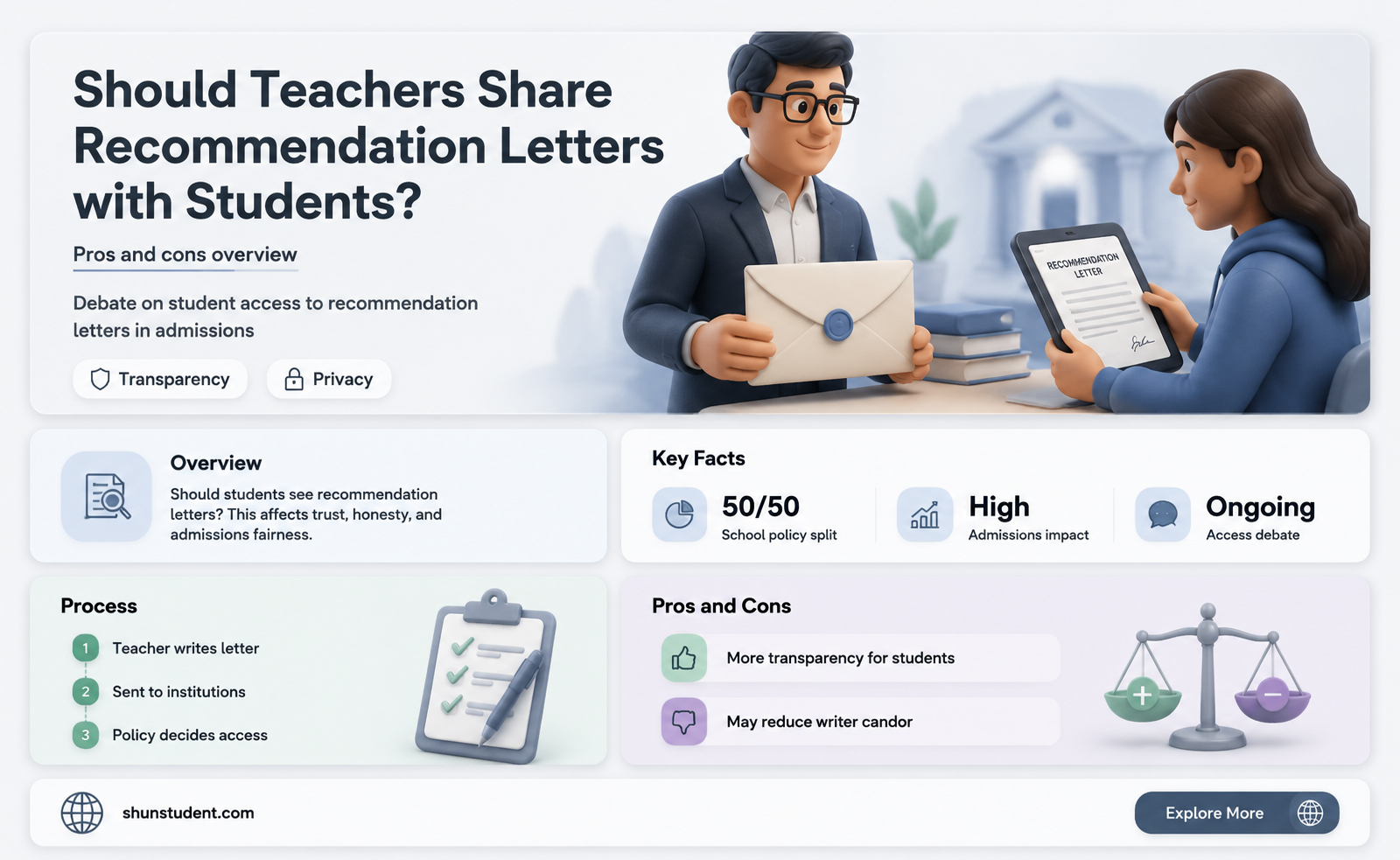can a teacher share a recommendtion letter with a student