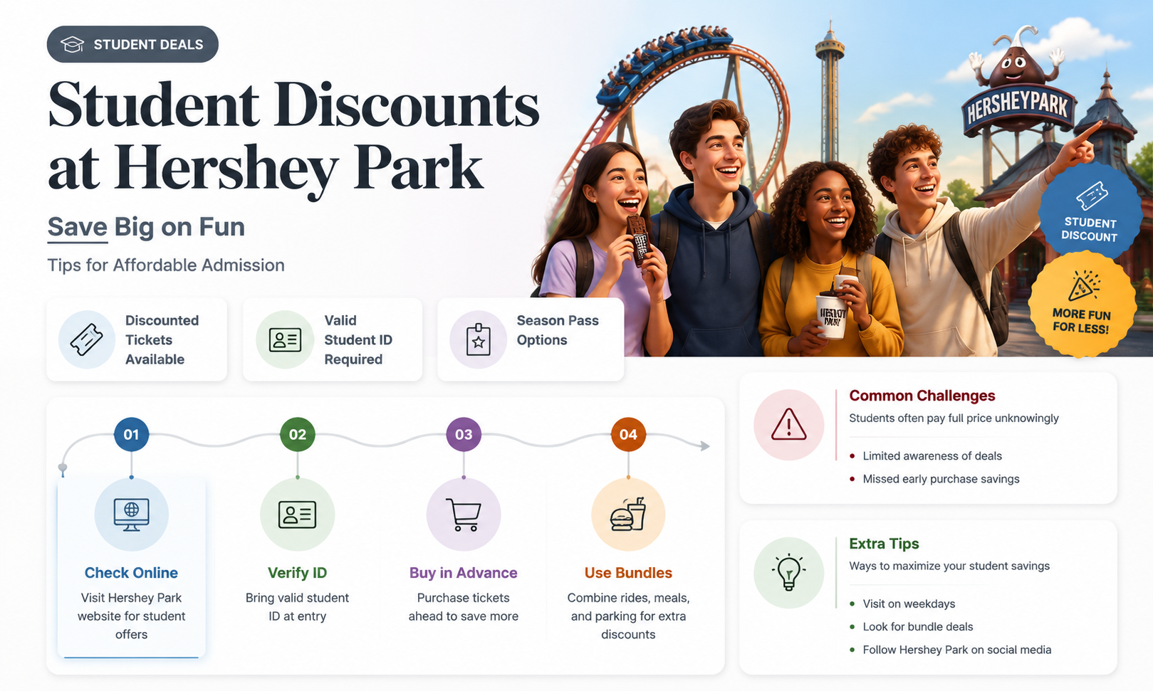 are there discounts at herhey park for students