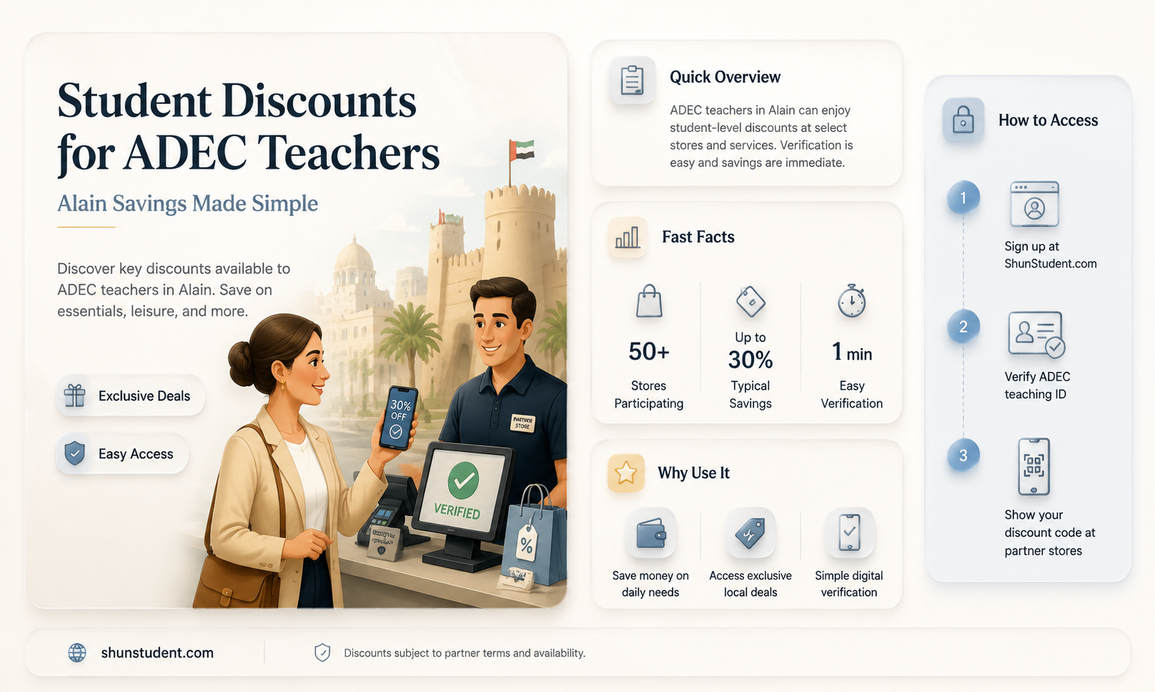 are there discounts for students of adec teachers in alain
