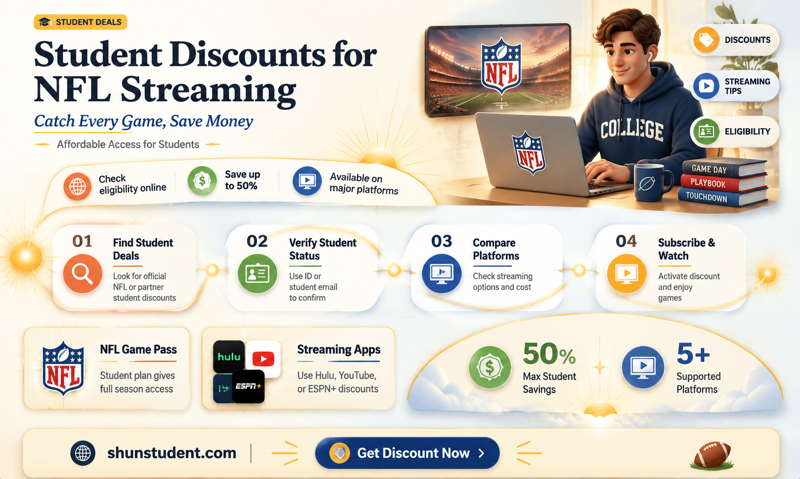are there any student discounts for nfl streaming